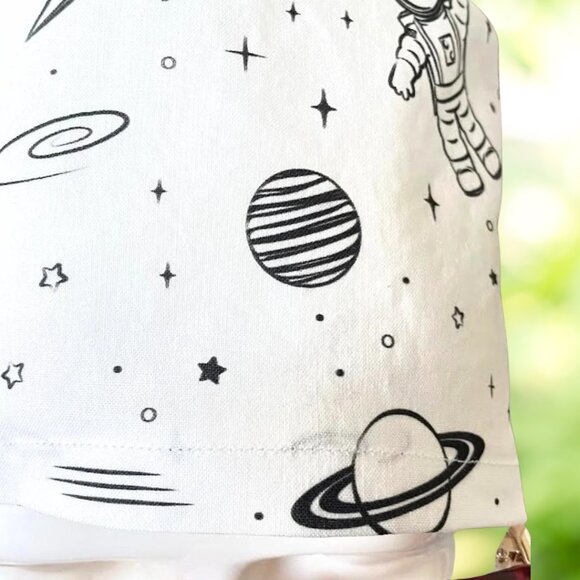 PREMIUM Optic White Space~Euro Scrub Cap Unisex Nurse Cap, CNA,MD,PA,Tech,Vet - Picture 4 of 4